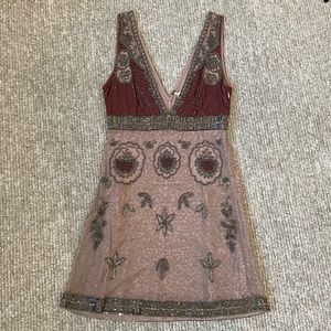 Free People Moondust Beaded Mini Dress. Size 4.